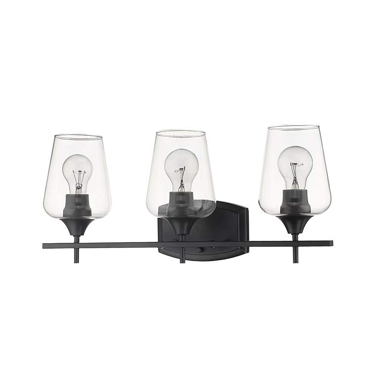 Image 5 Joliet 21 1/2" Wide Matte Black 3-Light Bath Light more views