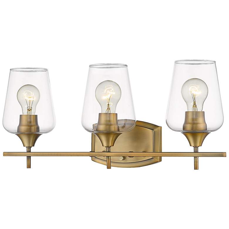 Image 2 Joliet 21 1/2 inch Wide Olde Brass 3-Light Bath Light