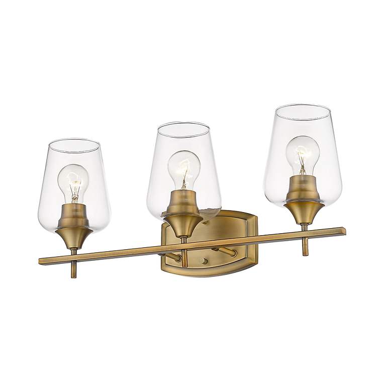 Image 4 Joliet 21 1/2 inch Wide Olde Brass 3-Light Bath Light more views