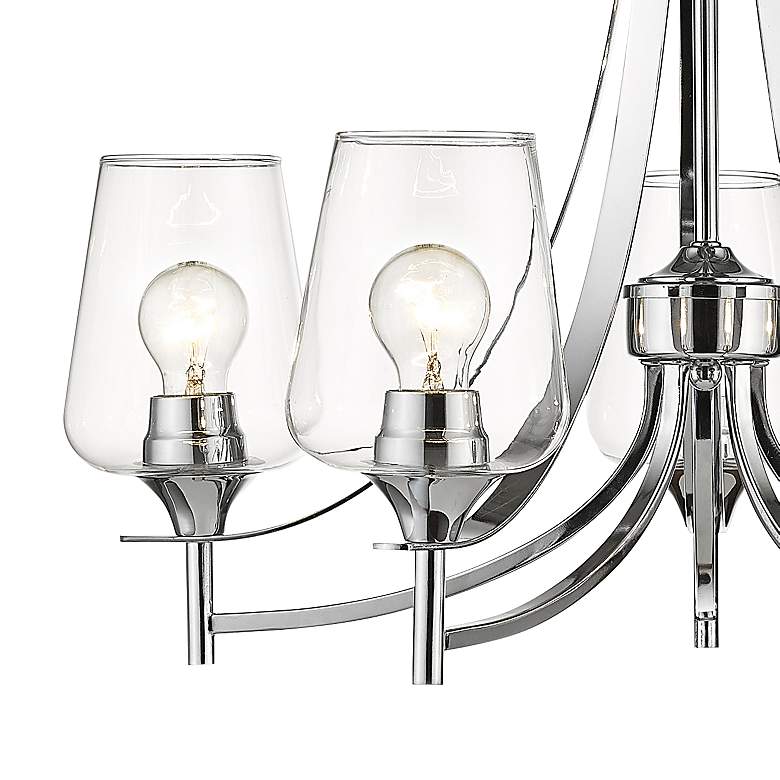 Image 4 Joliet 25" Wide Chrome 5-Light Chandelier more views