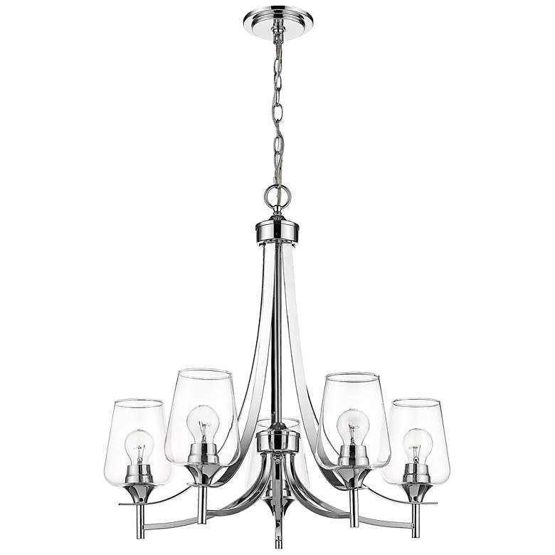 Image 5 Joliet 25" Wide Chrome 5-Light Chandelier more views