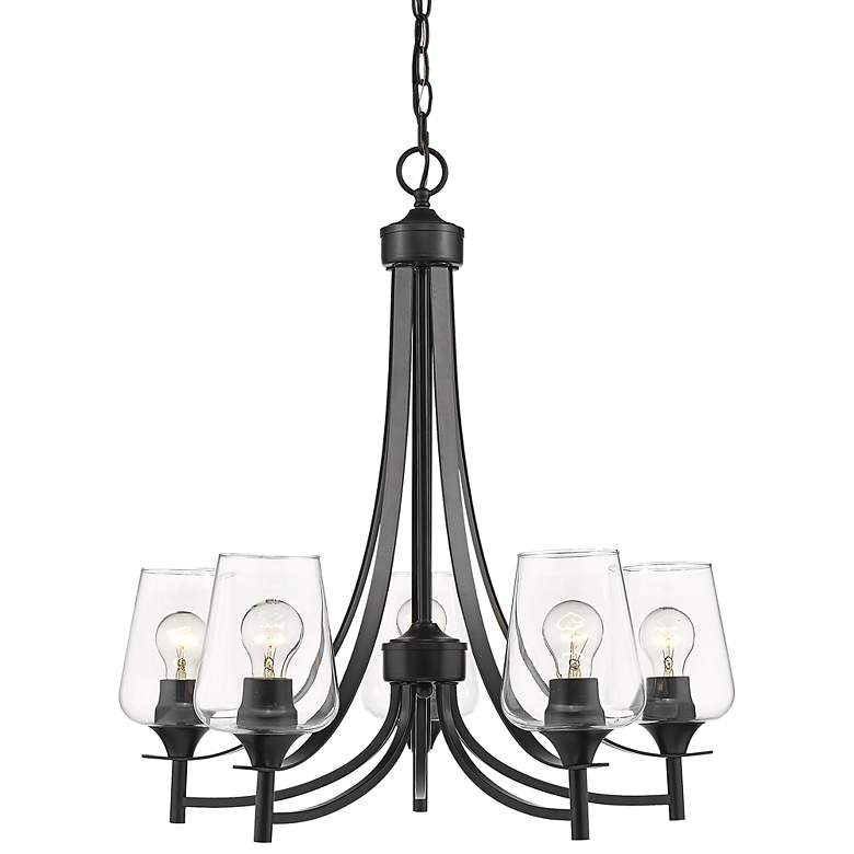 Image 3 Joliet 25" Wide Matte Black 5-Light Chandelier