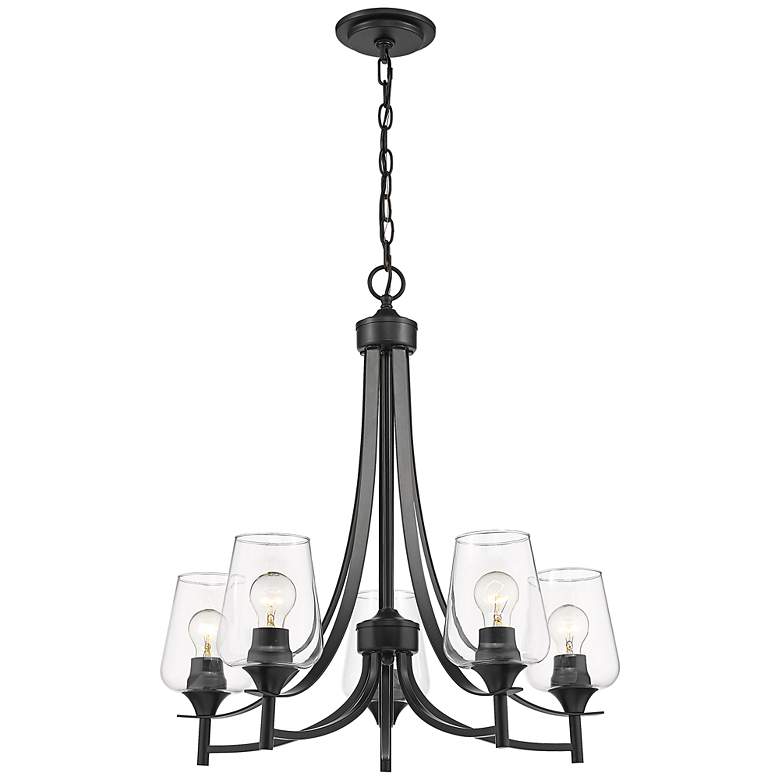Image 5 Joliet 25" Wide Matte Black 5-Light Chandelier more views