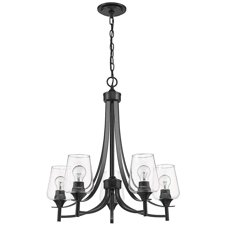Image 6 Joliet 25" Wide Matte Black 5-Light Chandelier more views