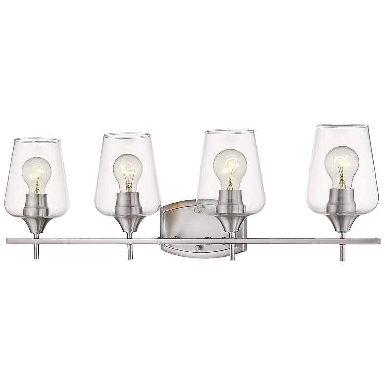 Image 2 Joliet 30 inch Wide Brushed Nickel 4-Light Bath Light