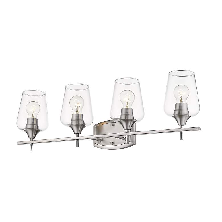 Image 4 Joliet 30 inch Wide Brushed Nickel 4-Light Bath Light more views