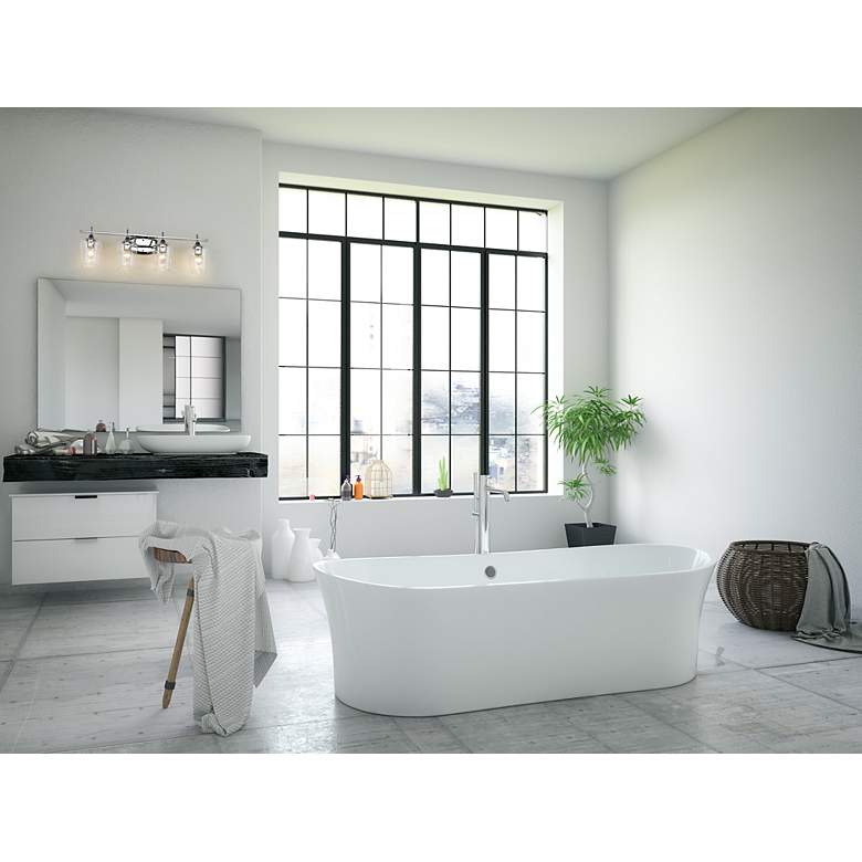 Image 4 Joliet 30" Wide Chrome 4-Light Bath Light more views