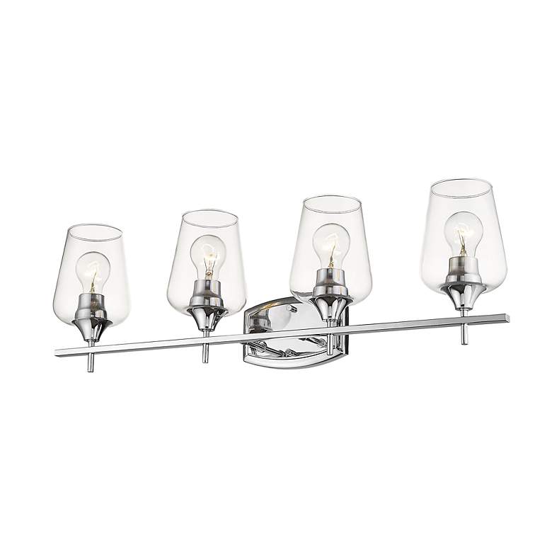 Image 4 Joliet 30 inch Wide Chrome 4-Light Bath Light more views