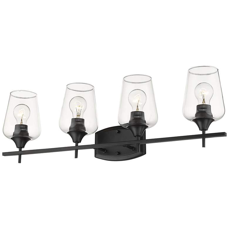 Image 4 Joliet 30 inch Wide Matte Black 4-Light Bath Light more views