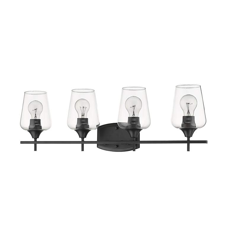 Image 6 Joliet 30" Wide Matte Black 4-Light Bath Light more views