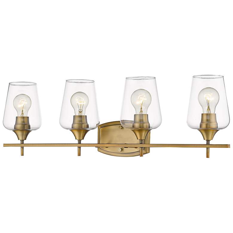 Image 2 Joliet 30 inch Wide Olde Brass 4-Light Bath Light