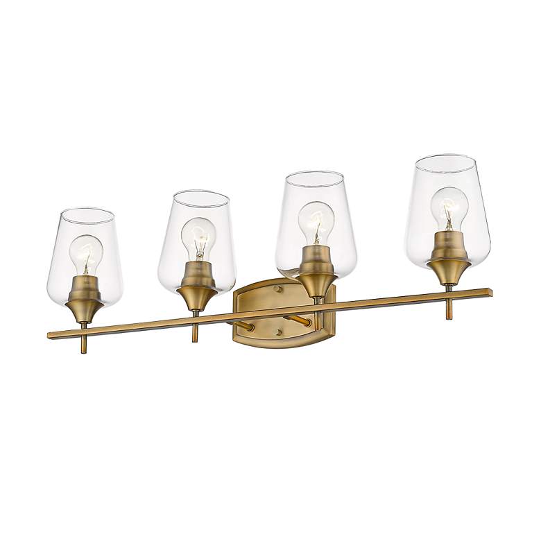 Image 4 Joliet 30 inch Wide Olde Brass 4-Light Bath Light more views