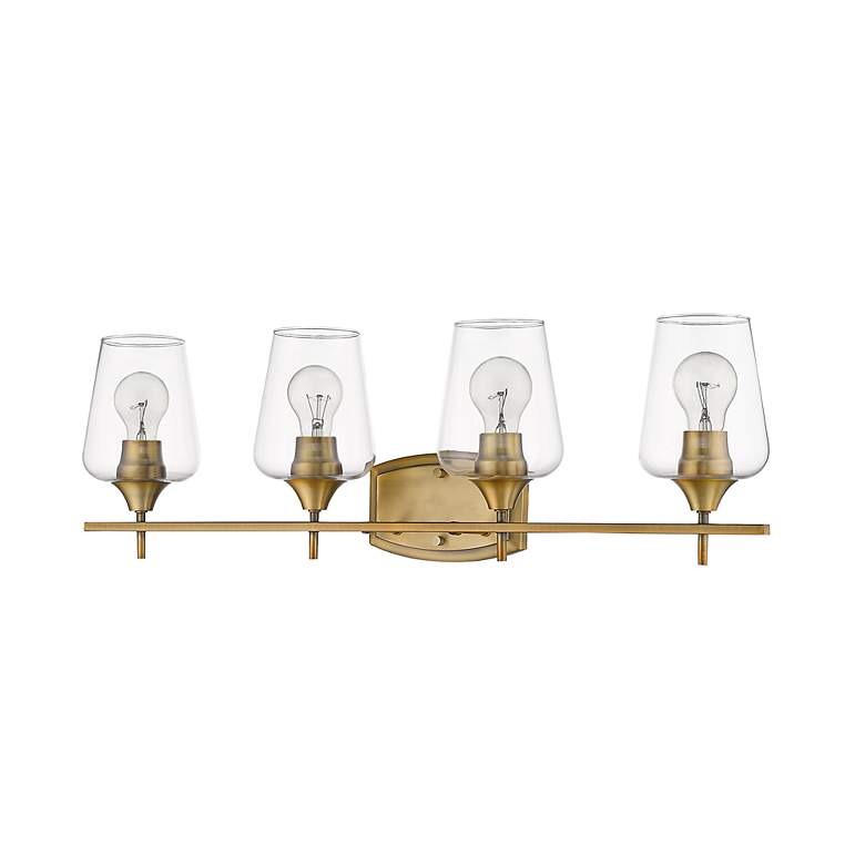 Image 6 Joliet 30" Wide Olde Brass 4-Light Bath Light more views