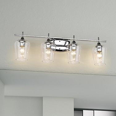 Joliet 30" Wide Chrome 4-Light Bath Light