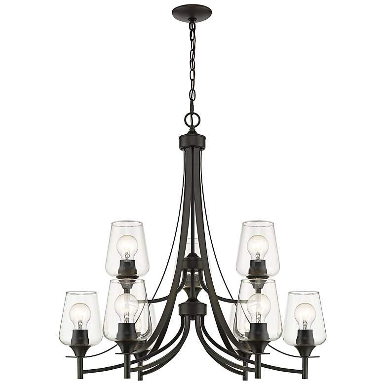 Image 2 Joliet 31" Wide Matte Black 9-Light Chandelier