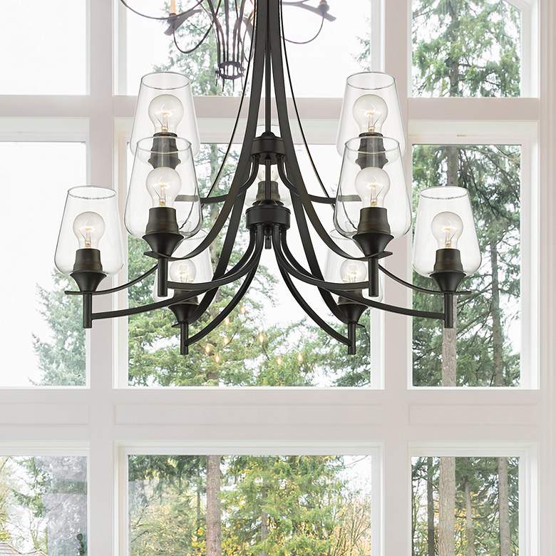 Image 1 Joliet 31" Wide Matte Black 9-Light Chandelier