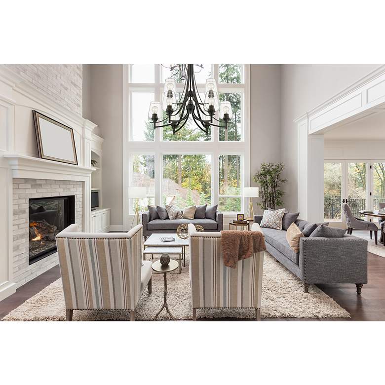 Image 4 Joliet 31" Wide Matte Black 9-Light Chandelier more views