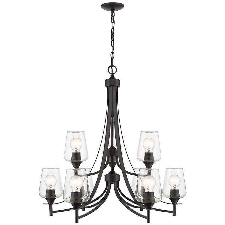Image 5 Joliet 31" Wide Matte Black 9-Light Chandelier more views