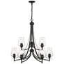 5_Joliet 31" Wide Matte Black 9-Light Chandelier more views