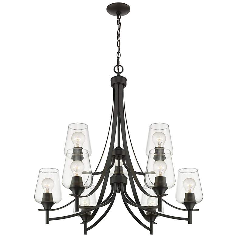 Image 6 Joliet 31" Wide Matte Black 9-Light Chandelier more views