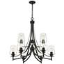 6_Joliet 31" Wide Matte Black 9-Light Chandelier more views