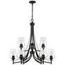 Joliet 31" Wide Matte Black 9-Light Chandelier