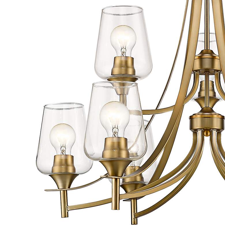 Image 3 Joliet 31" Wide Olde Brass 9-Light 2-Tier Chandelier more views