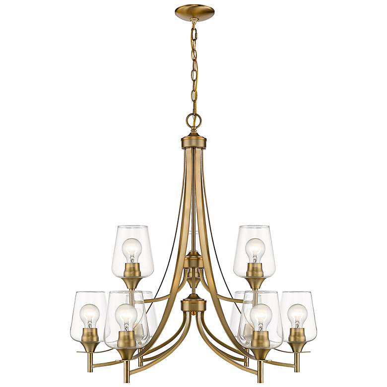 Image 6 Joliet 31" Wide Olde Brass 9-Light 2-Tier Chandelier more views
