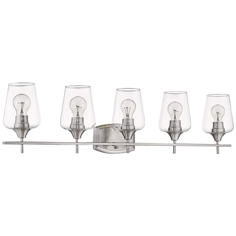 Image 3 Joliet 38" Wide Brushed Nickel 5-Light Bath Light