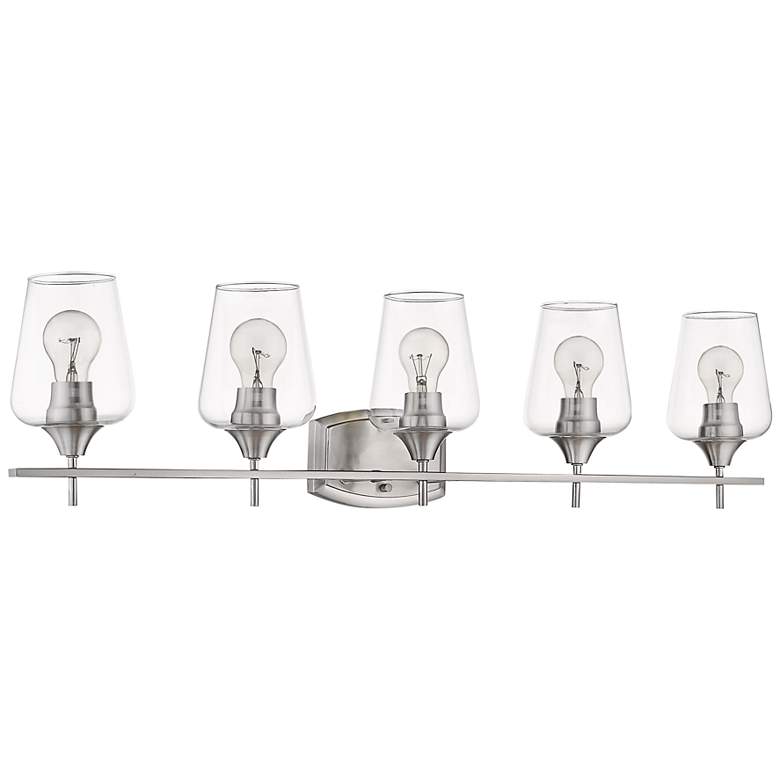 Image 3 Joliet 38 inch Wide Brushed Nickel 5-Light Bath Light