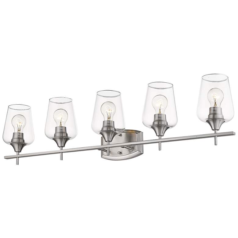 Image 5 Joliet 38 inch Wide Brushed Nickel 5-Light Bath Light more views