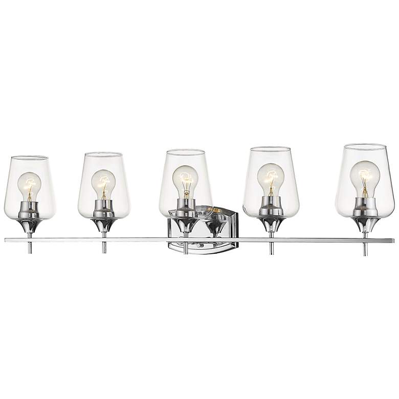 Image 3 Joliet 38" Wide Chrome 5-Light Bath Light