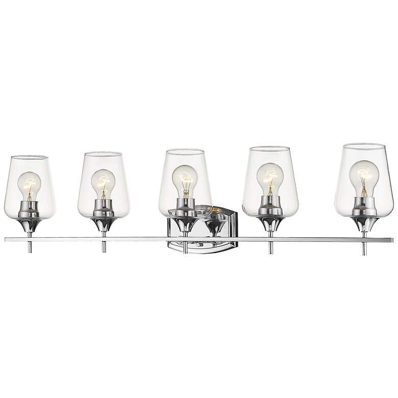 Image 2 Joliet 38 inch Wide Chrome 5-Light Bath Light