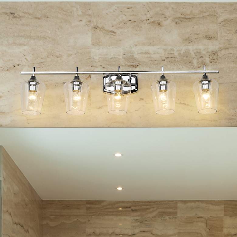 Image 2 Joliet 38" Wide Chrome 5-Light Bath Light