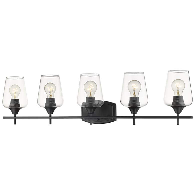 Image 3 Joliet 38" Wide Matte Black 5-Light Bath Light