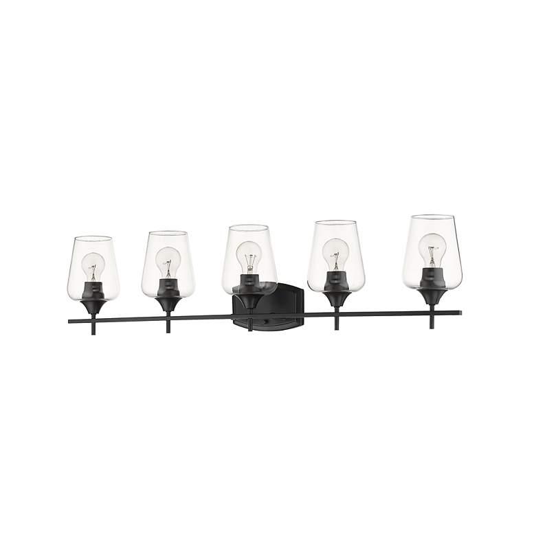 Image 4 Joliet 38" Wide Matte Black 5-Light Bath Light more views
