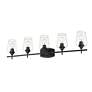 6_Joliet 38" Wide Matte Black 5-Light Bath Light more views