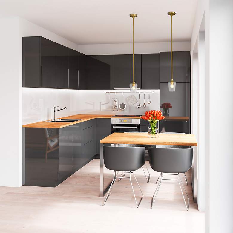 Image 3 Joliet 5 1/2" Wide Olde Brass Mini Pendant more views