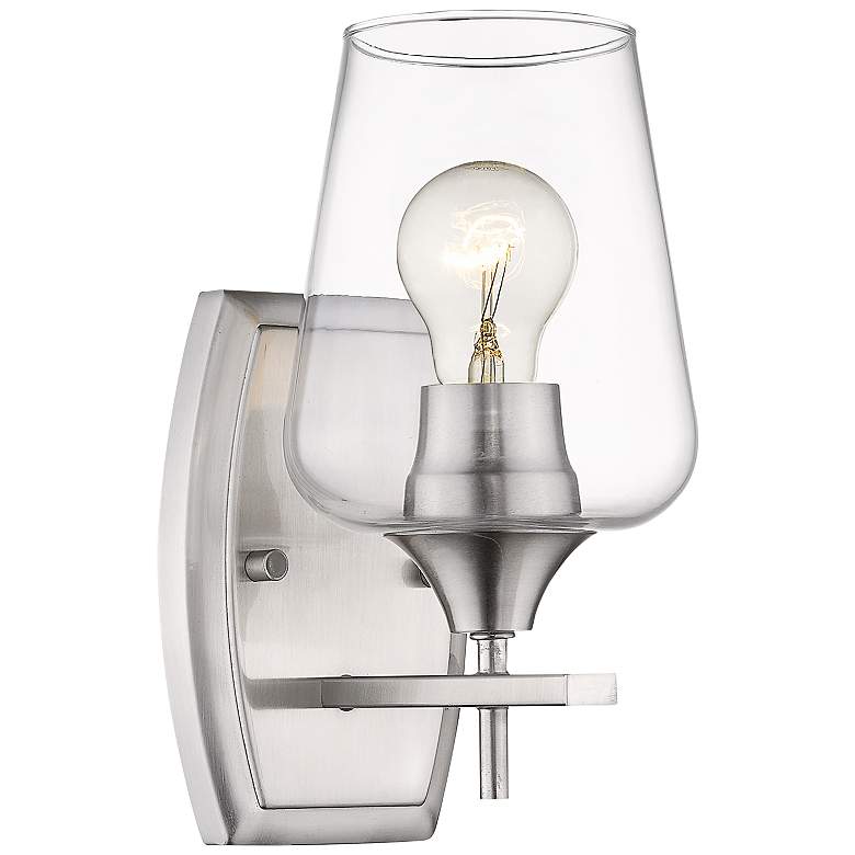 Image 2 Joliet 9 1/2" High Brushed Nickel Wall Sconce