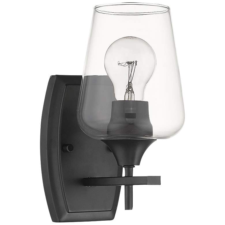 Image 2 Joliet 9 1/2" High Matte Black Wall Sconce