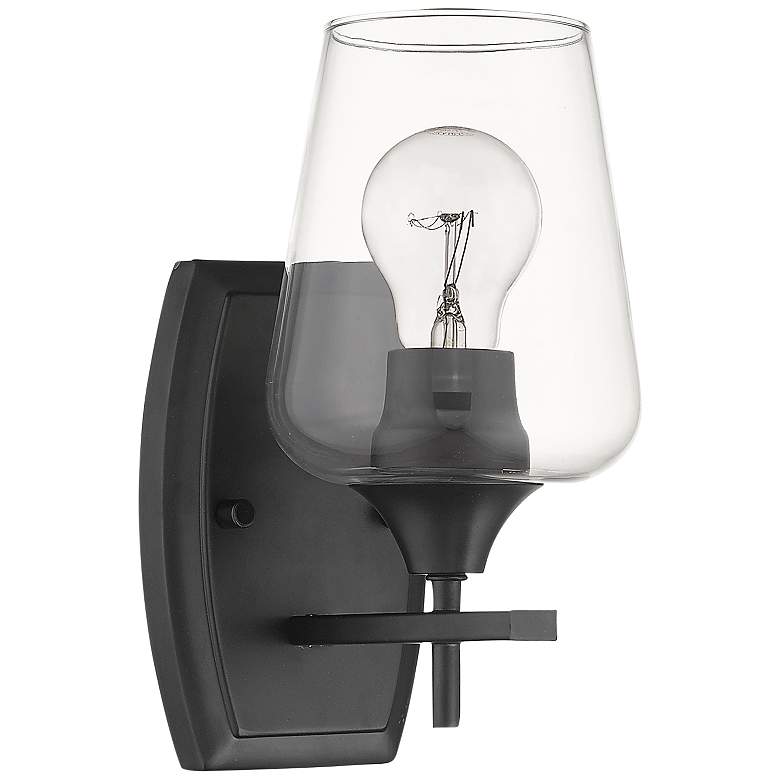 Image 2 Joliet 9 1/2 inch High Matte Black Wall Sconce