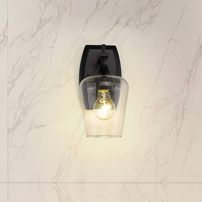 Image 2 Joliet 9 1/2" High Matte Black Wall Sconce