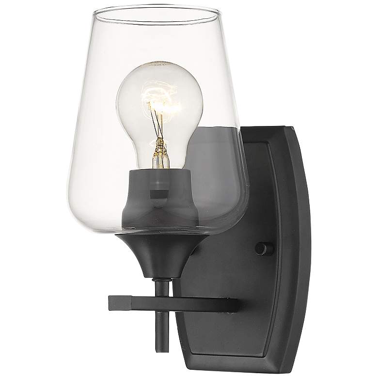 Image 4 Joliet 9 1/2" High Matte Black Wall Sconce more views