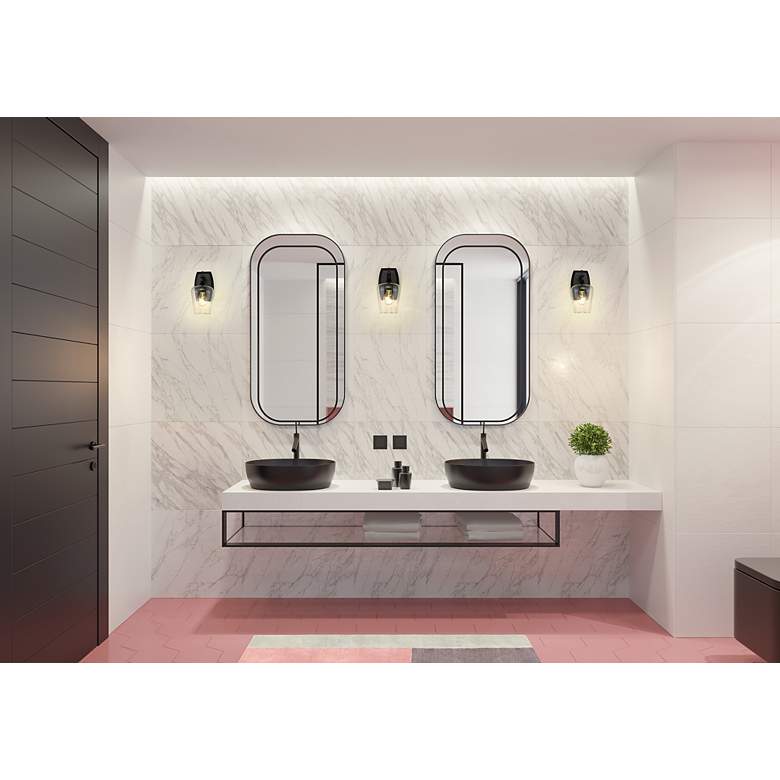 Image 6 Joliet 9 1/2" High Matte Black Wall Sconce more views