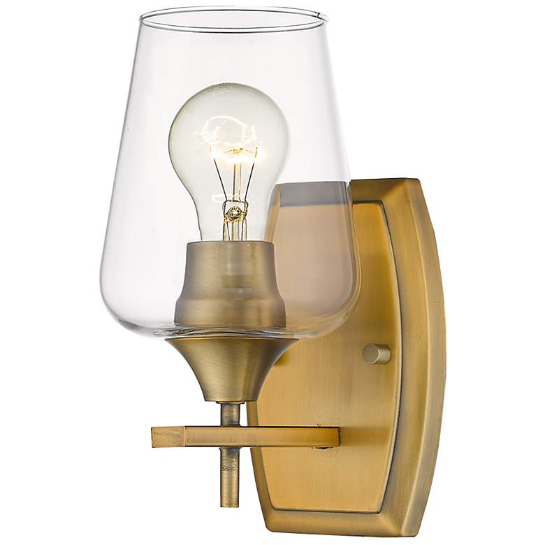 Image 3 Joliet 9 1/2" High Olde Brass Wall Sconce