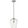 Joliet 9" Wide Brushed Nickel and Clear Glass Mini Pendant