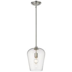 Joliet 9" Wide Brushed Nickel and Clear Glass Mini Pendant