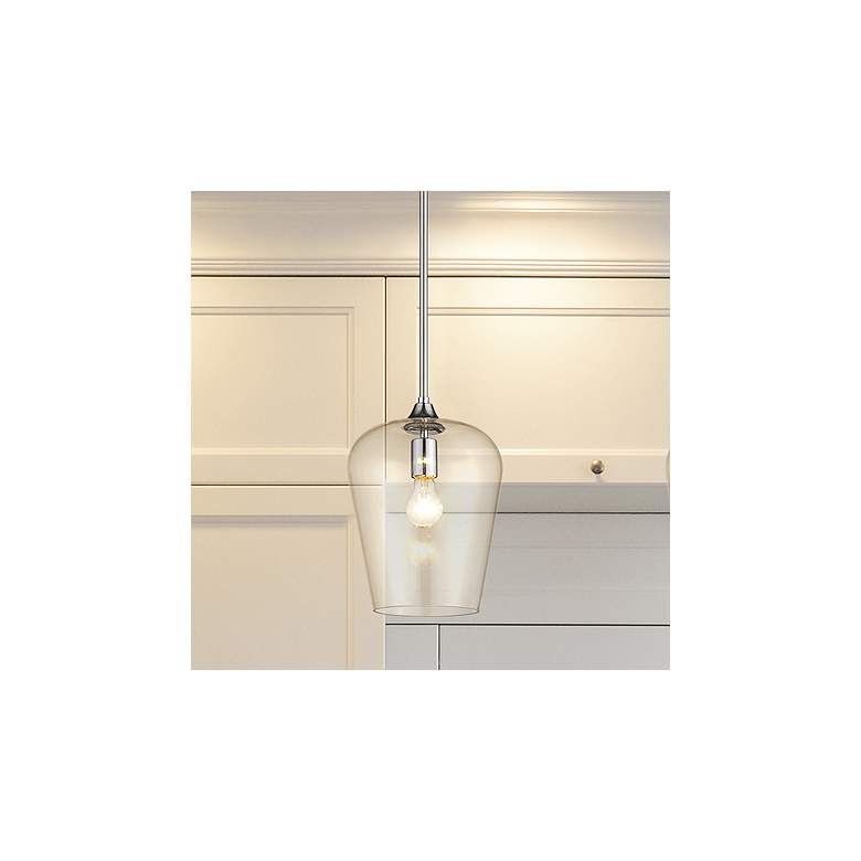 Image 1 Joliet 9" Wide Chrome Mini Pendant w/ Clear Glass