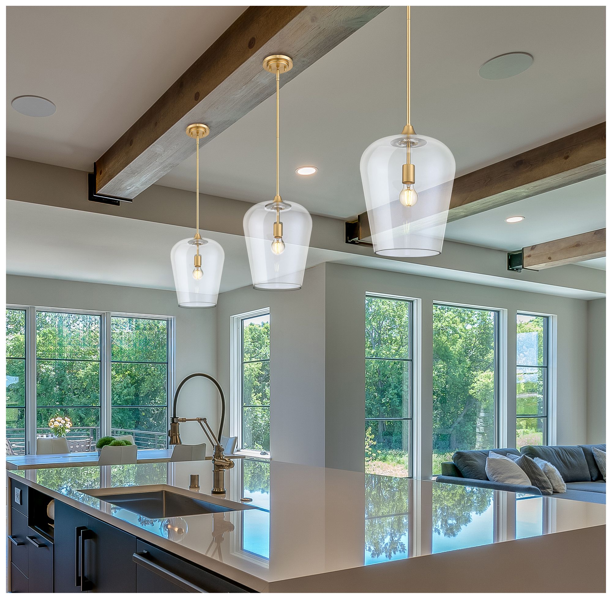 Image 3 Joliet by Z-Lite 12 inch Burnished Brass 1 Light Pendant more views