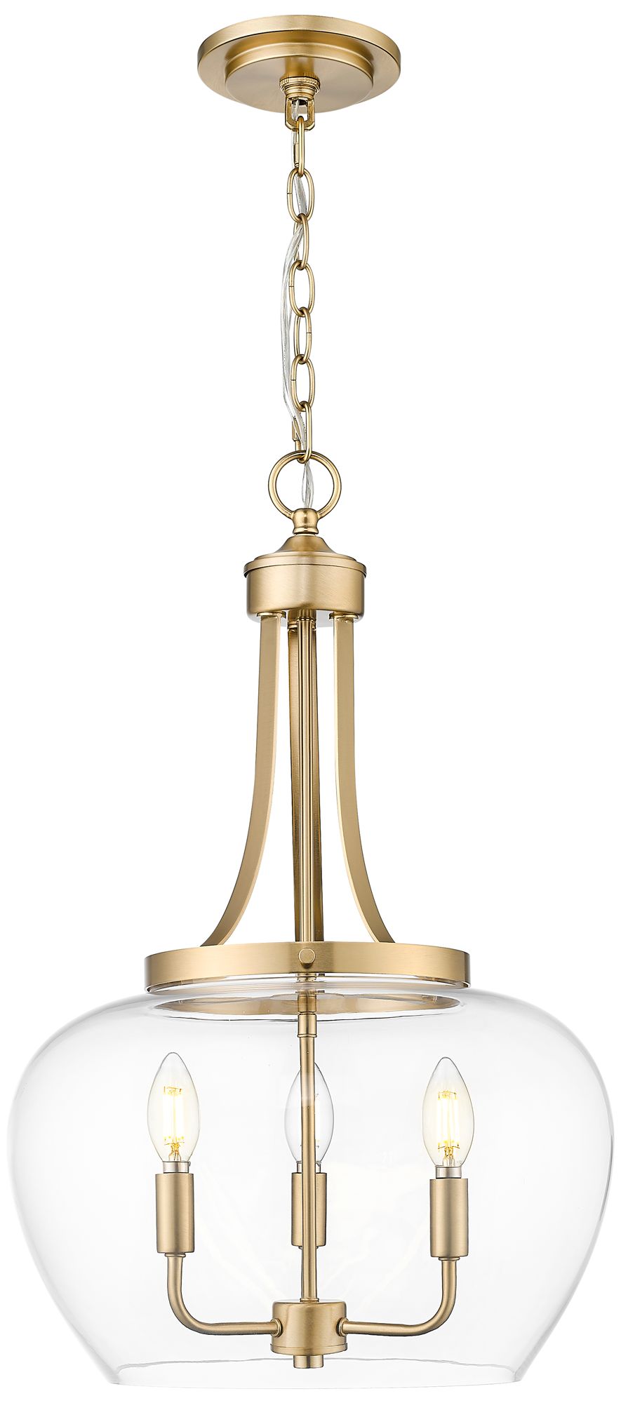 Joliet by Z-Lite 15.75 inch Burnished Brass 3 Light Pendant